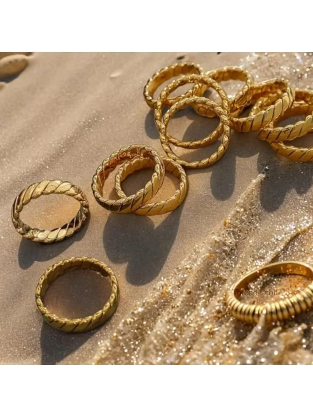 4mm Twisted Stacking Bands Ring 14K Gold Plated Women Stackable